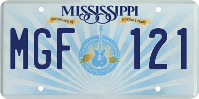 MS license plate MGF121
