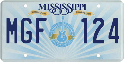 MS license plate MGF124
