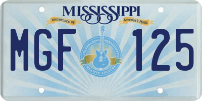 MS license plate MGF125