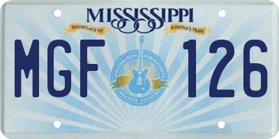 MS license plate MGF126