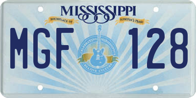 MS license plate MGF128