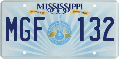 MS license plate MGF132