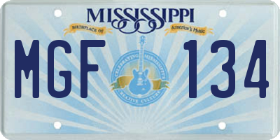 MS license plate MGF134