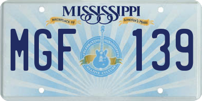 MS license plate MGF139