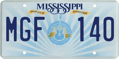 MS license plate MGF140