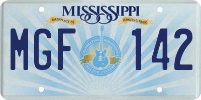 MS license plate MGF142