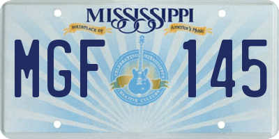 MS license plate MGF145