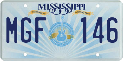 MS license plate MGF146