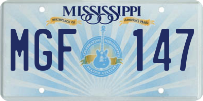 MS license plate MGF147