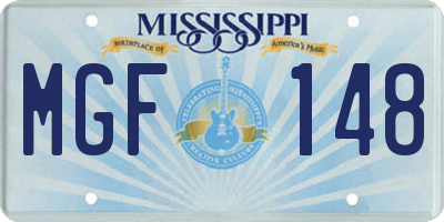 MS license plate MGF148