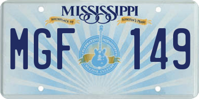 MS license plate MGF149