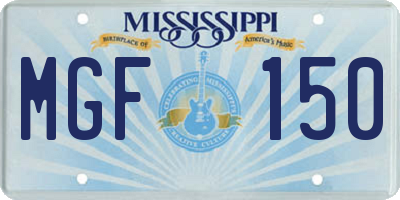 MS license plate MGF150