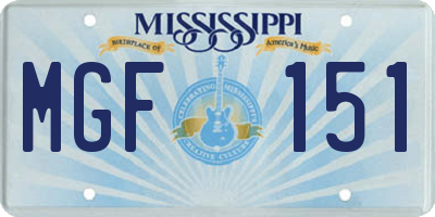 MS license plate MGF151