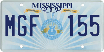 MS license plate MGF155