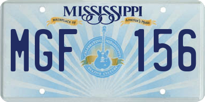 MS license plate MGF156