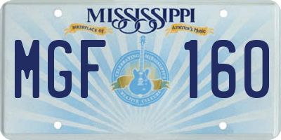 MS license plate MGF160