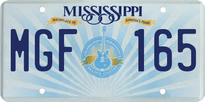 MS license plate MGF165