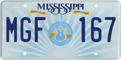 MS license plate MGF167