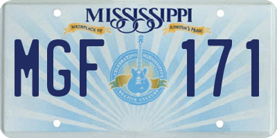 MS license plate MGF171
