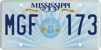 MS license plate MGF173