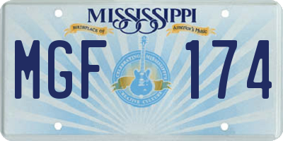 MS license plate MGF174