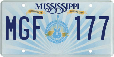 MS license plate MGF177