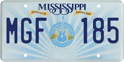 MS license plate MGF185