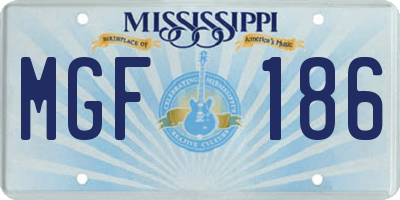 MS license plate MGF186