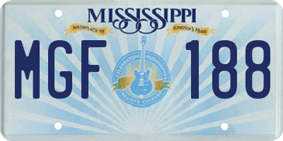 MS license plate MGF188