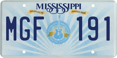 MS license plate MGF191