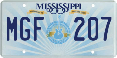 MS license plate MGF207