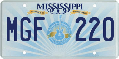 MS license plate MGF220