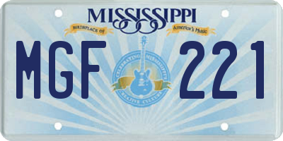 MS license plate MGF221