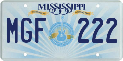 MS license plate MGF222