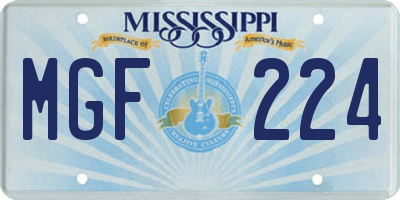 MS license plate MGF224