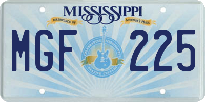 MS license plate MGF225