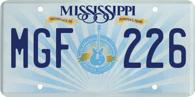 MS license plate MGF226