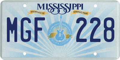 MS license plate MGF228