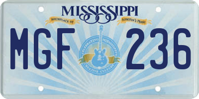 MS license plate MGF236