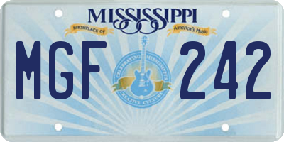 MS license plate MGF242
