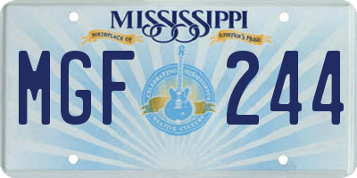 MS license plate MGF244