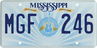 MS license plate MGF246