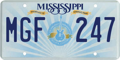MS license plate MGF247