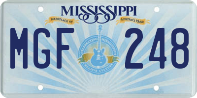 MS license plate MGF248