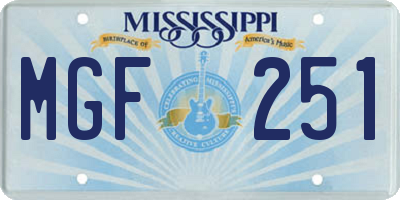 MS license plate MGF251