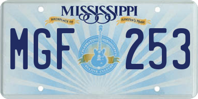 MS license plate MGF253