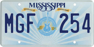 MS license plate MGF254