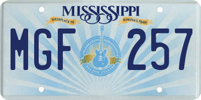 MS license plate MGF257