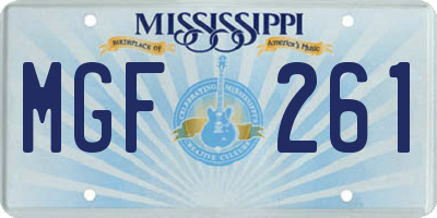 MS license plate MGF261
