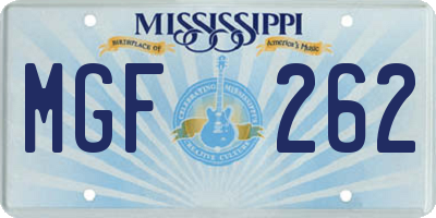 MS license plate MGF262